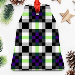 Agender Flag Plaid With Difference Bell Ornament (two Sides)