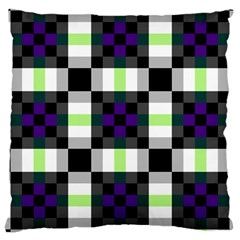 Agender Flag Plaid With Difference Large Cushion Case (two Sides) by WetdryvacsLair