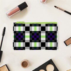 Agender Flag Plaid With Difference Cosmetic Bag (xs) by WetdryvacsLair