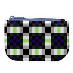 Agender Flag Plaid With Difference Large Coin Purse