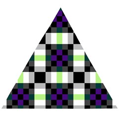 Agender Flag Plaid With Difference Wooden Puzzle Triangle by WetdryvacsLair