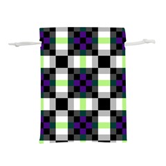 Agender Flag Plaid With Difference Lightweight Drawstring Pouch (l) by WetdryvacsLair