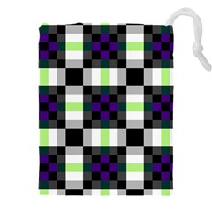 Agender Flag Plaid With Difference Drawstring Pouch (5xl) by WetdryvacsLair