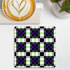 Agender Flag Plaid With Difference Uv Print Square Tile Coaster  by WetdryvacsLair