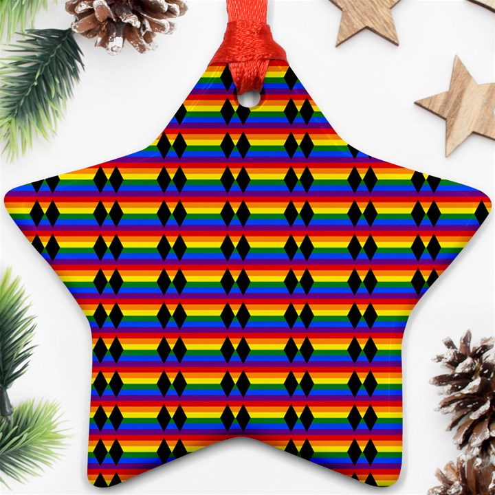 Double Black Diamond Pride Bar Ornament (Star)