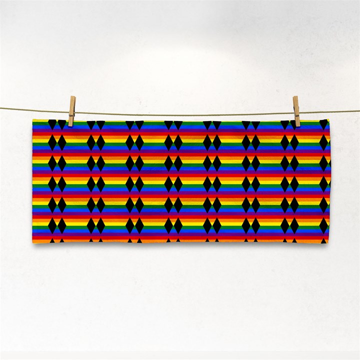 Double Black Diamond Pride Bar Hand Towel