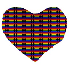 Double Black Diamond Pride Bar Large 19  Premium Heart Shape Cushions by WetdryvacsLair