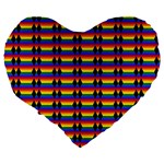 Double Black Diamond Pride Bar Large 19  Premium Heart Shape Cushions Back