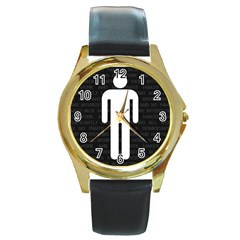 All Work And No Pants Makes Jack Significantly More Interesting Round Gold Metal Watch by WetdryvacsLair