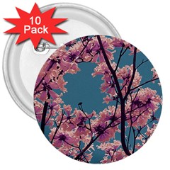 Colorful Floral Leaves Photo 3  Buttons (10 Pack) 