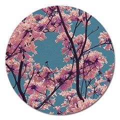 Colorful Floral Leaves Photo Magnet 5  (round) by dflcprintsclothing