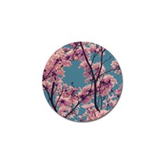 Colorful Floral Leaves Photo Golf Ball Marker (4 Pack) by dflcprintsclothing