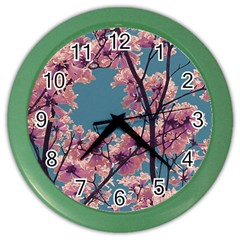 Colorful Floral Leaves Photo Color Wall Clock