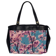 Colorful Floral Leaves Photo Oversize Office Handbag (2 Sides) by dflcprintsclothing