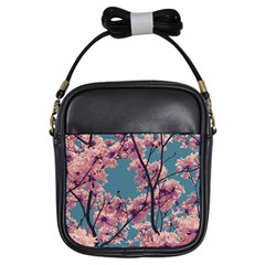 Colorful Floral Leaves Photo Girls Sling Bag by dflcprintsclothing