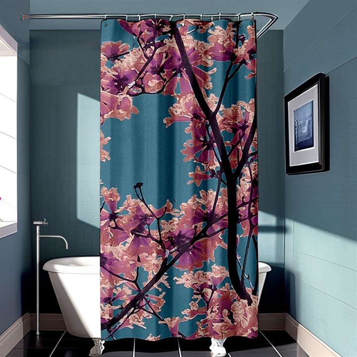 Colorful Floral Leaves Photo Shower Curtain 36  x 72  (Stall) 