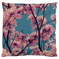 Colorful Floral Leaves Photo Large Cushion Case (two Sides) by dflcprintsclothing