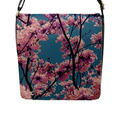 Colorful Floral Leaves Photo Flap Closure Messenger Bag (l) by dflcprintsclothing