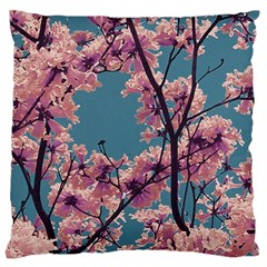 Colorful Floral Leaves Photo Large Flano Cushion Case (one Side) by dflcprintsclothing