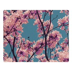 Colorful Floral Leaves Photo Double Sided Flano Blanket (large) 