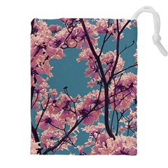 Colorful Floral Leaves Photo Drawstring Pouch (4xl) by dflcprintsclothing