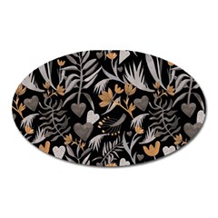   Plants And Hearts In Boho Style No  2 Oval Magnet by HWDesign