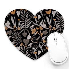   Plants And Hearts In Boho Style No  2 Heart Mousepads by HWDesign