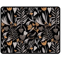   Plants And Hearts In Boho Style No  2 Fleece Blanket (medium)  by HWDesign