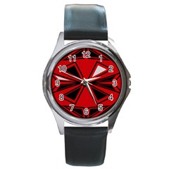 Abstract Pattern Geometric Backgrounds   Round Metal Watch by Eskimos