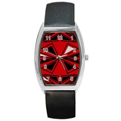 Abstract Pattern Geometric Backgrounds   Barrel Style Metal Watch by Eskimos