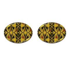 Abstract Pattern Geometric Backgrounds   Cufflinks (oval) by Eskimos