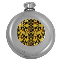 Abstract Pattern Geometric Backgrounds   Round Hip Flask (5 Oz) by Eskimos