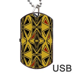 Abstract Pattern Geometric Backgrounds   Dog Tag Usb Flash (two Sides) by Eskimos