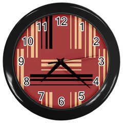 Abstract Pattern Geometric Backgrounds   Wall Clock (black) by Eskimos