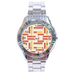 Abstract Pattern Geometric Backgrounds   Stainless Steel Analogue Watch by Eskimos