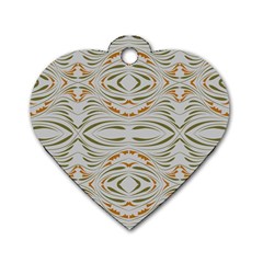 Folk Flowers Print Floral Pattern Ethnic Art Dog Tag Heart (two Sides) by Eskimos