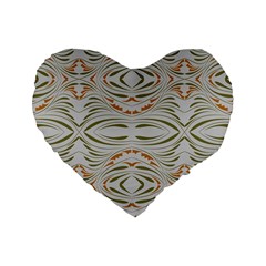 Folk Flowers Print Floral Pattern Ethnic Art Standard 16  Premium Heart Shape Cushions by Eskimos