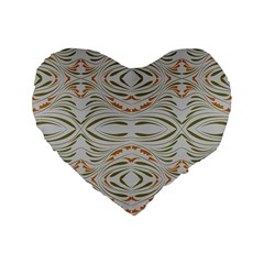 Folk Flowers Print Floral Pattern Ethnic Art Standard 16  Premium Flano Heart Shape Cushions by Eskimos