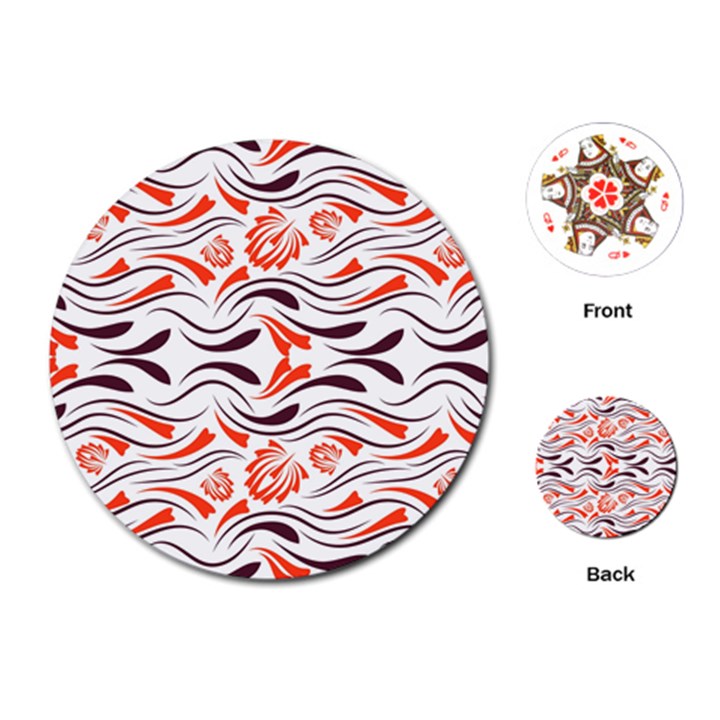 Folk flowers print Floral pattern Ethnic art Playing Cards Single Design (Round)