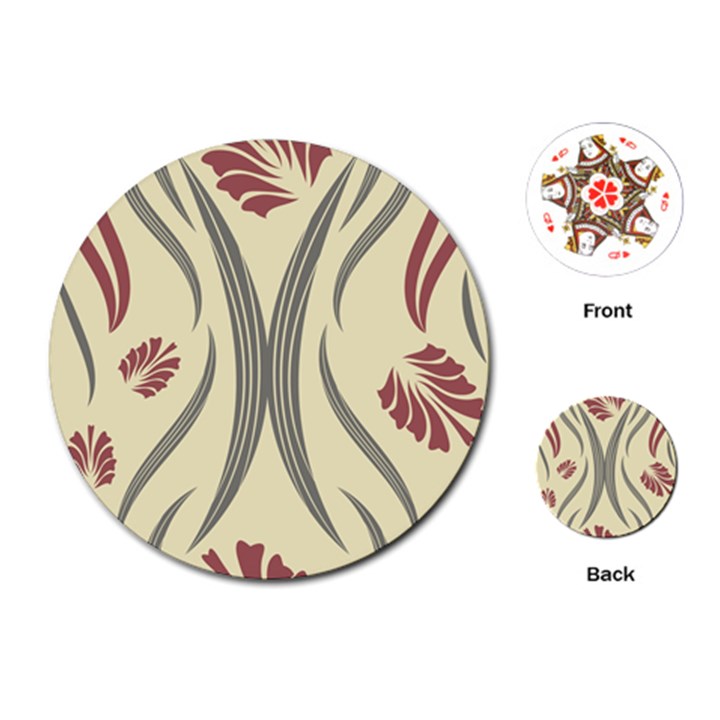 Folk flowers print Floral pattern Ethnic art Playing Cards Single Design (Round)