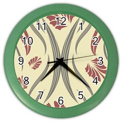 Folk flowers print Floral pattern Ethnic art Color Wall Clock