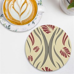 Folk Flowers Print Floral Pattern Ethnic Art Uv Print Round Tile Coaster by Eskimos