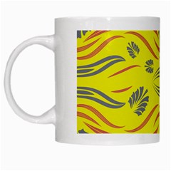 Folk Flowers Print Floral Pattern Ethnic Art White Mug by Eskimos