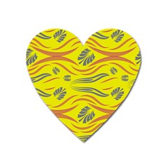 Folk Flowers Print Floral Pattern Ethnic Art Heart Magnet by Eskimos