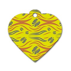 Folk Flowers Print Floral Pattern Ethnic Art Dog Tag Heart (two Sides) by Eskimos