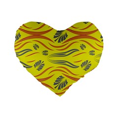 Folk Flowers Print Floral Pattern Ethnic Art Standard 16  Premium Heart Shape Cushions by Eskimos