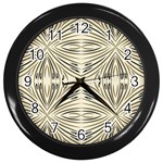 Folk flowers print Floral pattern Ethnic art Wall Clock (Black) Front