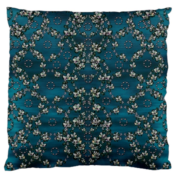 Waterlilies In The Calm Lake Of Beauty And Herbs Large Flano Cushion Case (Two Sides)