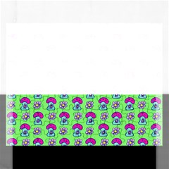 Funky Mushroom Green  Bg Rectangular Jigsaw Puzzl by violetheavensky