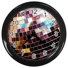 Funky Disco Ball Wall Clock (black) by essentialimage365